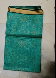 Green Silk Saree with Paisley Print
