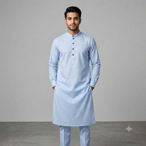 Men's Light Blue Kurta Set