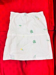 White Embroidered Tube Top