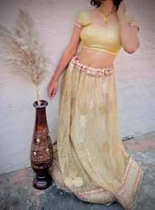 Gold Embroidered Lehenga Choli Set