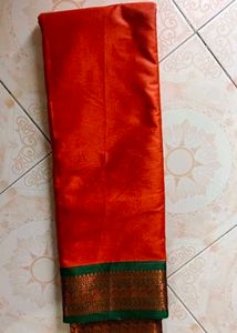 ❗Sale❗ Elegant Orange Saree