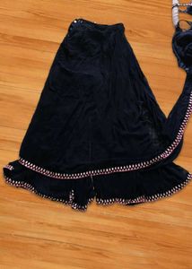 navy blue with pink touch saree style sharara set