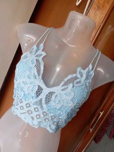 Blue Lace Bralette Top