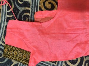 Embellished Pink &amp; Grey Saree