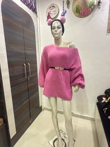 Pink Oversized Knit Sweater