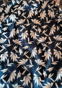 Stylish Navy Leaf Print Shirt