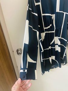 Geometric Print Wrap Dress