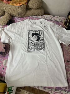 Shein White Moon Tarot T-Shirt