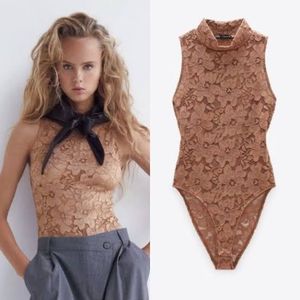 Sheer Lace Sleeveless Bodysuit