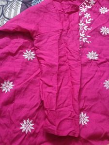 Vibrant Pink Cotton Kurta