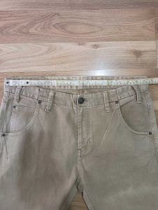 Evisu Men's Beige Straight Fit Jeans