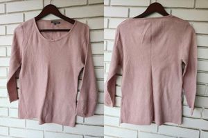 Soft Pink Ribbed Knit Top