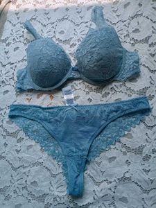 Lace Trimmed Comfort Bra &amp; Panty Set