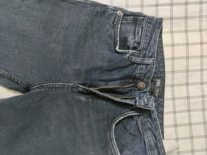 ZARA Dark Wash Straight Leg Jeans