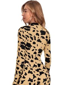 Stylish Cow Print Cut-Out co-ord set size m