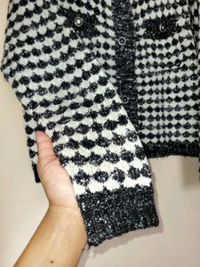 Chic Black &amp; White Tweed Jacket