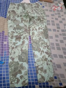 Imported Sea Green Slim Fit Jeans In 30 Waist