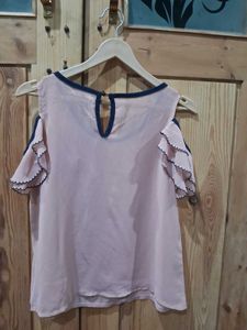 Cute Pink Cold Shoulder Top