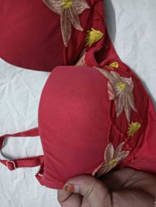 Red pedded 💛Embroidered Bra