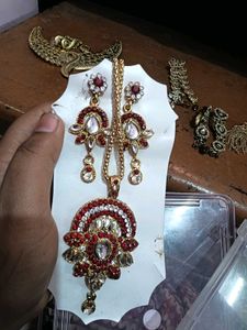 Red and Gold Jewelry Set