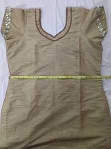 Elegant Gold Kurta salwar Set with Dupatta