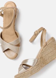 Women Golden Wedge Heels