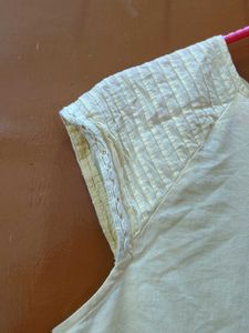 Elegant Cream Button-Up Cap Sleeve Top