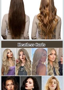 🌸 Heatless pretty Curling 3 Rods..NO Heat,Damage