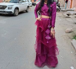 Wine Lehnga