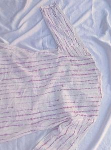 Striped Embroidered Tunic Top