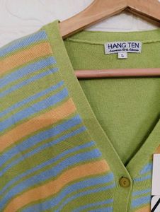 Chic Striped Button-Up Cardigan
