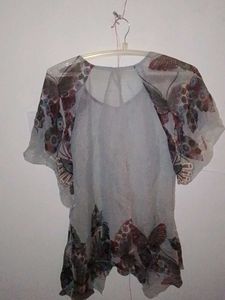 Transparent floral top