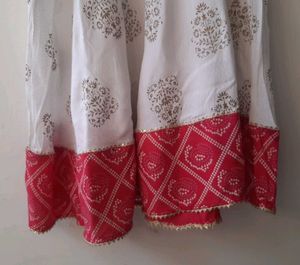 Women Printed and Embroidery Rayon Anarkali Kurta