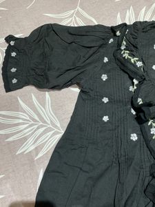 Elegant Black Embroidered Women Top