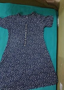 Chic Navy Polka Dot Midi Dress