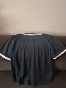 Dark Blue Waffle Knit Top