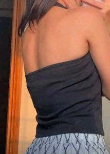 Black halter neck top