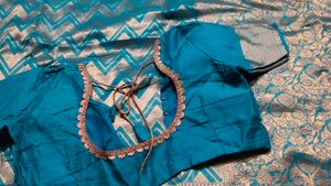Elegant Blue Silk Saree with Blouse