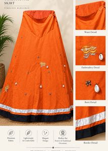 Navratri Orange Ethnic Skirt for women