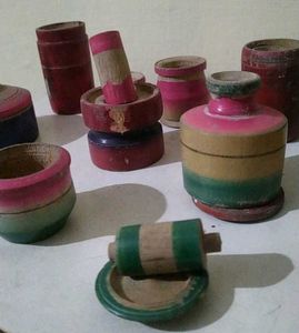 Vintage Wooden Spinning Tops