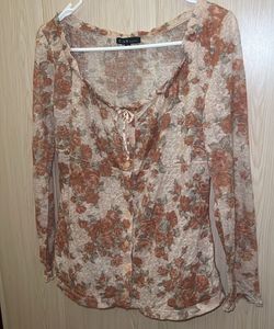 Vintage Floral Print Blouse