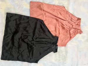 Combooo Satin Sleeveless Blouses (Set of 2)