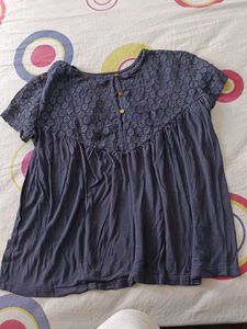 blue laced short top
