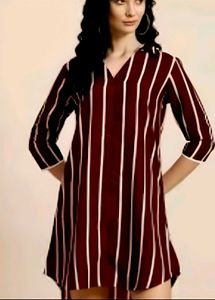 Chic Striped V-Neck Casual Dress