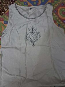 Elegant Embroidered Long Anarkali Top