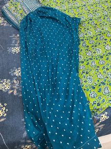 Green Floral Block Print Kurta Set