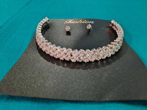 New Sliver Necklace With Earings