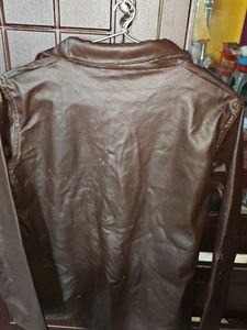 Men's Brown Faux Leather Jacket