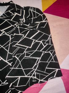 Abstract Print Puff Sleeve Top