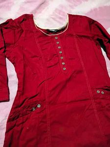 Stylish Red Cotton Kurta for Women